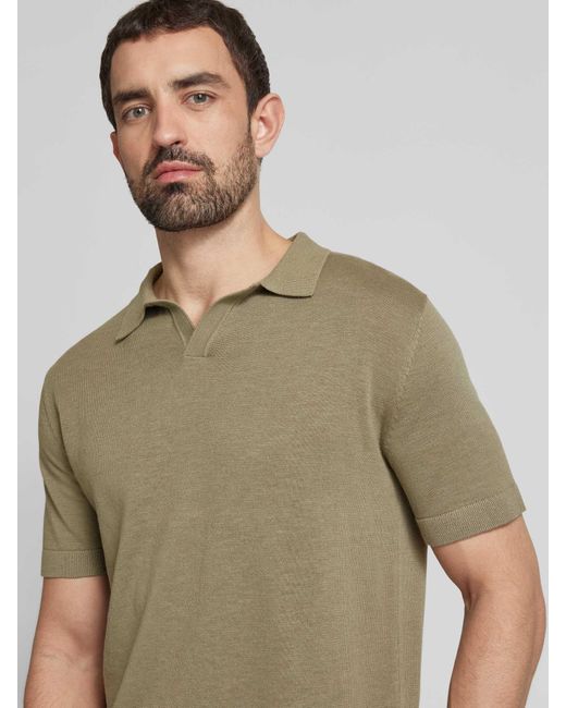 SELECTED Poloshirt Met V-Hals, Model 'Mattis' in het Green voor heren