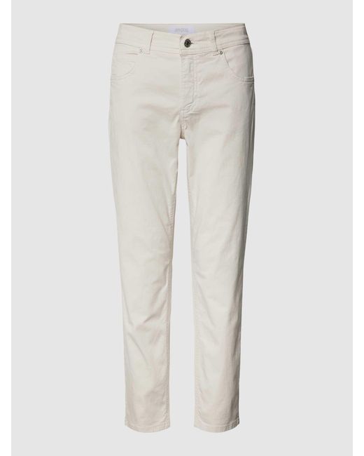 ANGELS Slim Fit Broek Met Knoopsluiting in het White