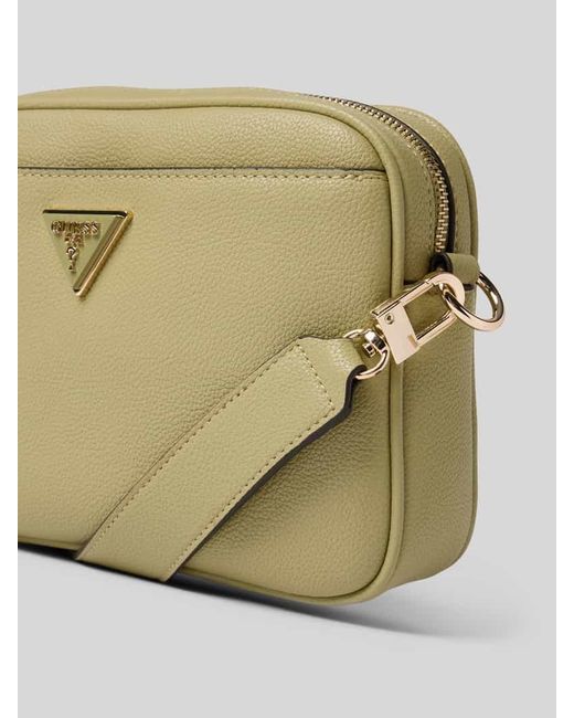 Guess Natural Handtasche mit Label-Applikation Modell 'MERIDIAN'