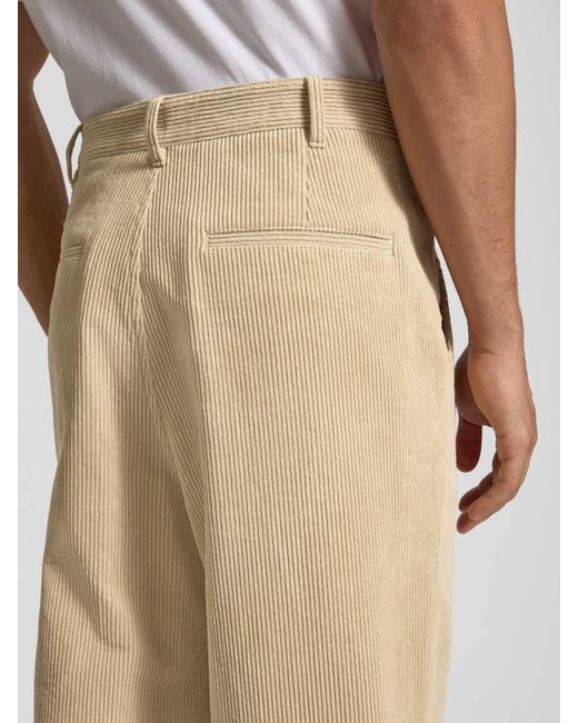 JAKE*S STUDIO MEN Straight Leg Corduory Broek Met Achterzakken in het Natural voor heren