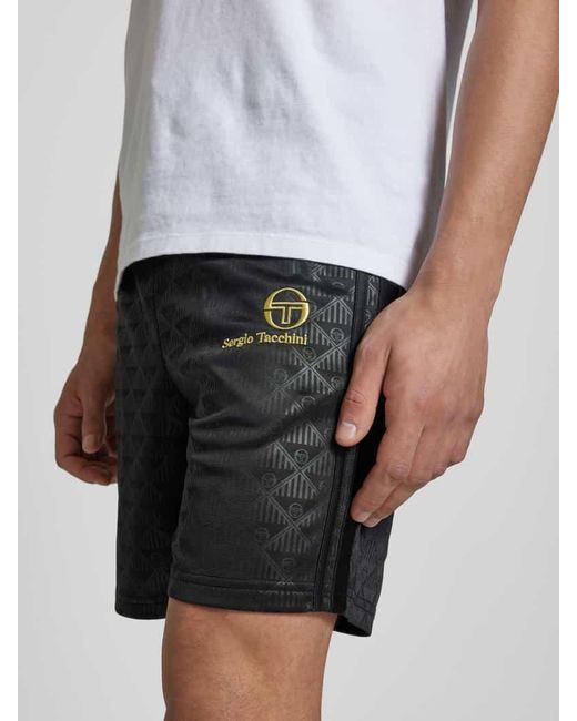 Sergio Tacchini Shorts mit Label-Stitching Modell 'NERO' in Black für Herren