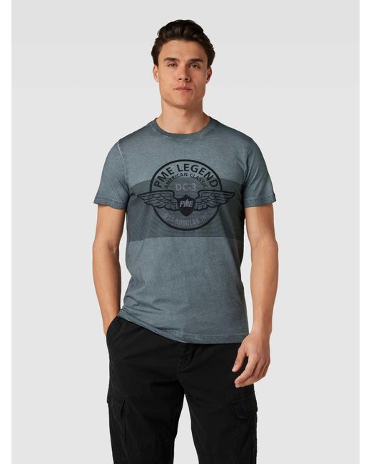 PME LEGEND T-Shirt mit Logo-Print in Gray für Herren