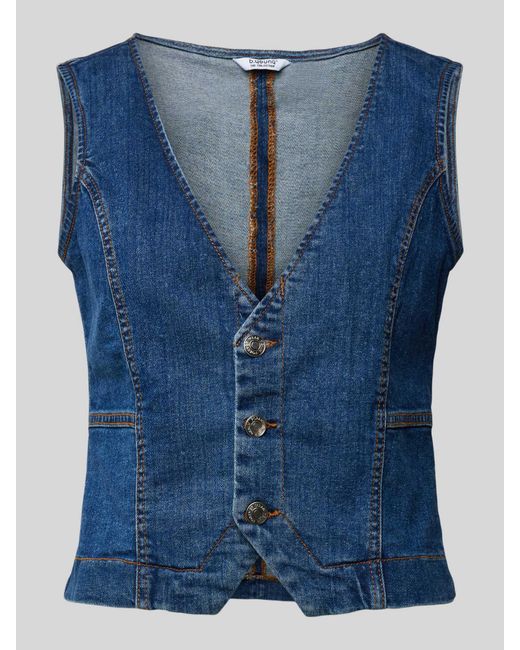 B.Young Blue Jeansweste mit Knopfleiste Modell 'Komma'