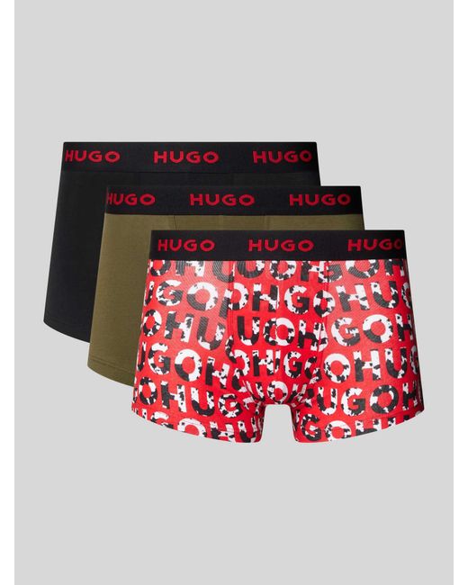 HUGO Boxershort Met Elastische Band Met Logo in het Red voor heren