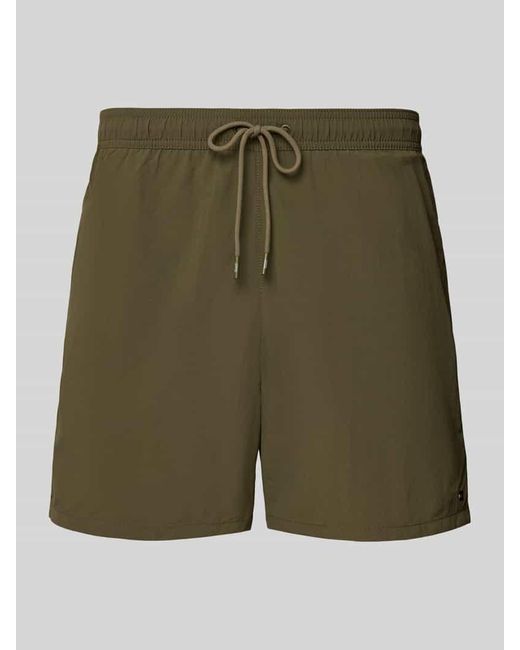 Tommy Hilfiger Regular Fit Badeshorts mit Logo-Stitching in Green für Herren