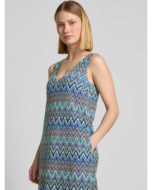 ROBE LÉGÈRE Blue Knielanges Kleid mit tiefem V-Ausschnitt