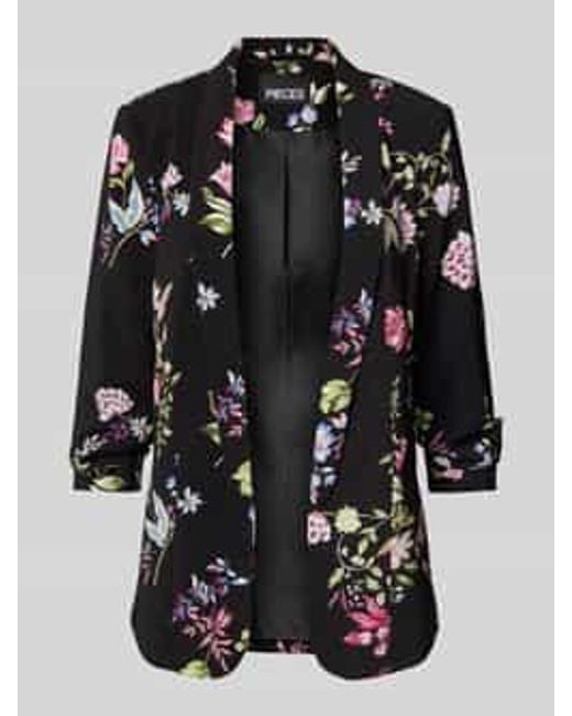 Pieces Regular Fit Blazer Met 3/4-mouwen in het Black