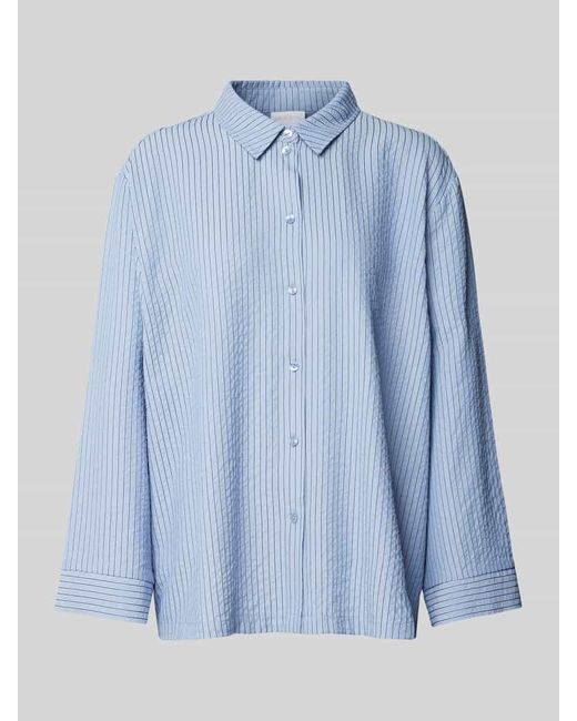 Jake*s Blue Relaxed Fit Bluse Mit Strukturmuster