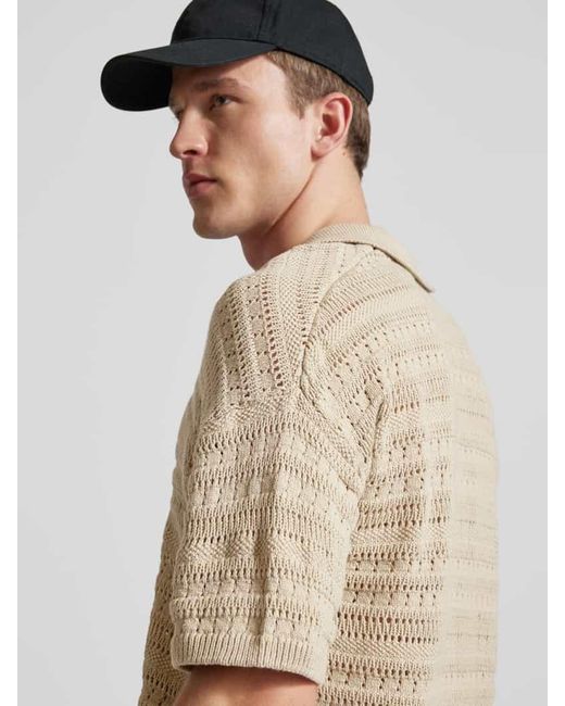 Only & Sons Poloshirt mit Strukturmuster Modell 'GRAYSON' in Natural für Herren