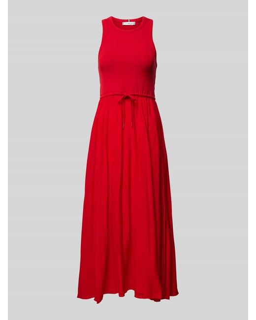 Tommy Hilfiger Red Midikleid Mit Rundhalsausschnitt