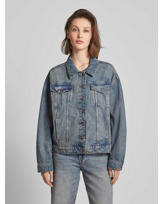 Mango Blue Jeansjacke mit Brusttaschen Modell 'KIMBERLY'