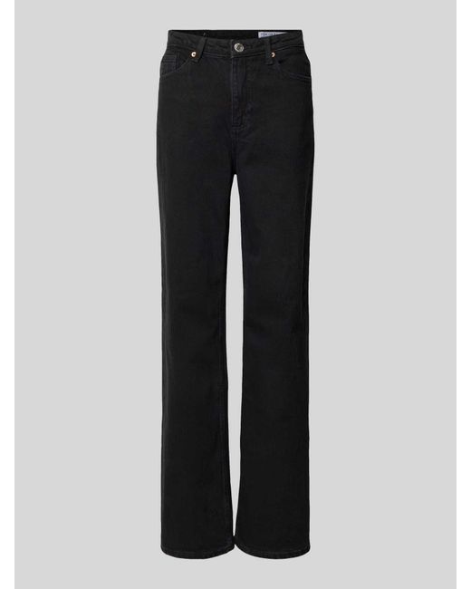Vero Moda Black High Waist Jeans mit weitem Bein Modell 'TESSA'