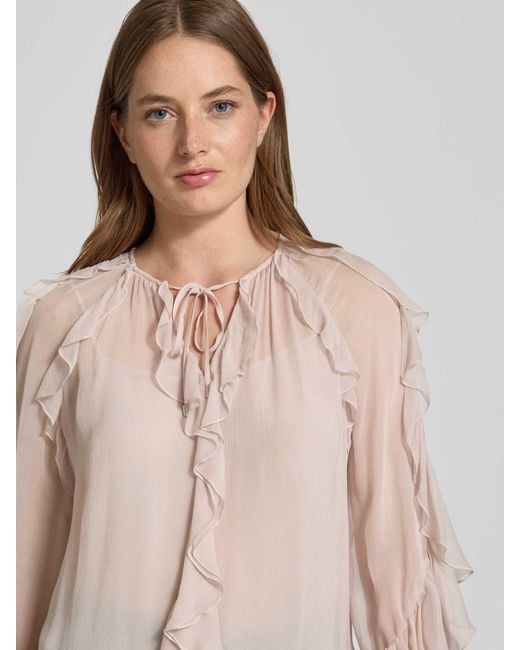 Marc Cain Blouse Van Viscose Met Volants in het Natural