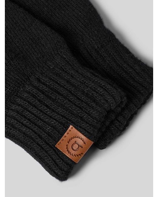 Bugatti Handschoenen Van Een Mix Van Katoen En Viscose Met Kasjmier, Model 'Solid' in het Black voor heren
