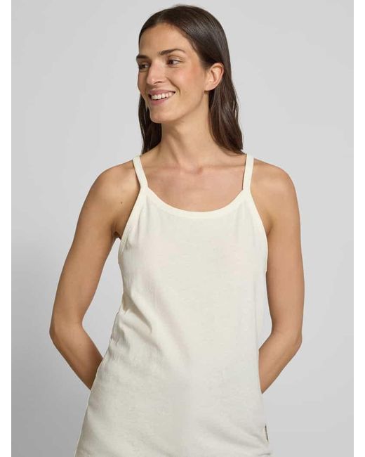 Marc O' Polo White Slim Fit Trägertop aus Baumwoll-Hanf-Mix