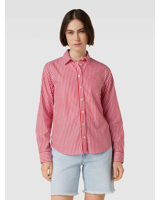 Gant Pink Hemdbluse aus Baumwolle mit Streifenmuster