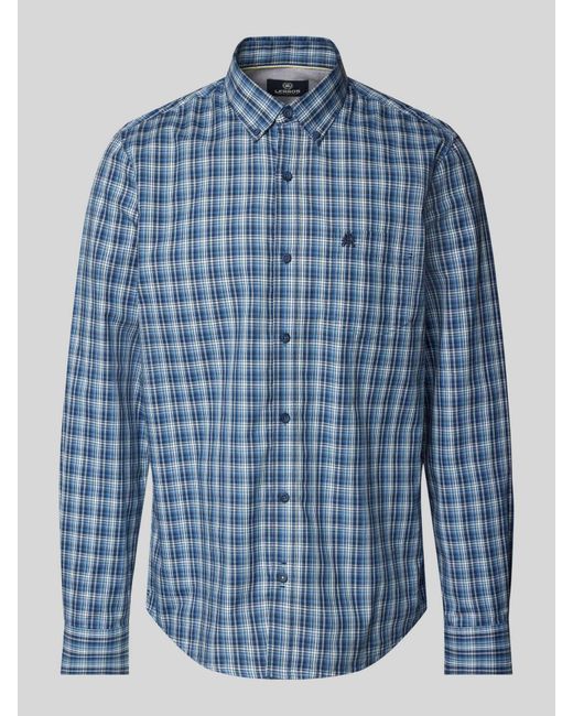 Lerros Regular Fit Vrijetijdsoverhemd Met Labelstitching in het Blue voor heren