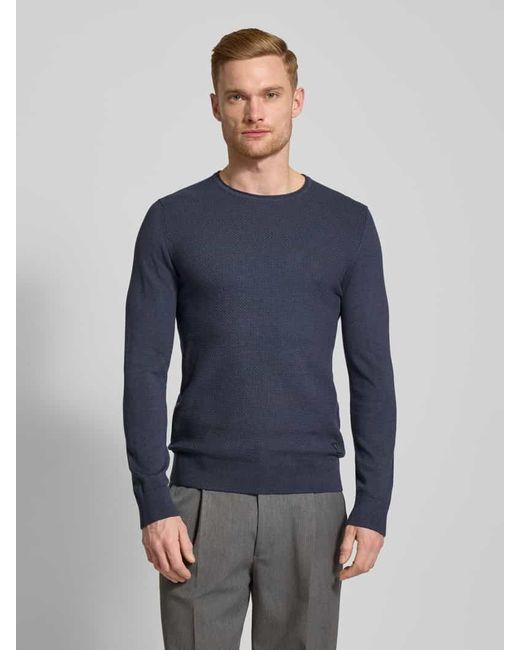 S.oliver Regular Fit Strickpullover Aus Reiner Baumwolle Mit Strukturmix in Blue für Herren