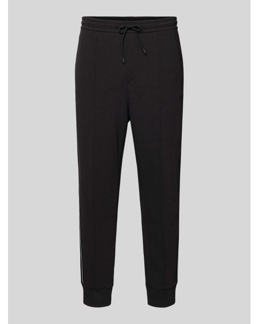 Boss Regular Fit Sweatpants Van Katoenmix, Model 'Join Hadiko' in het Black voor heren