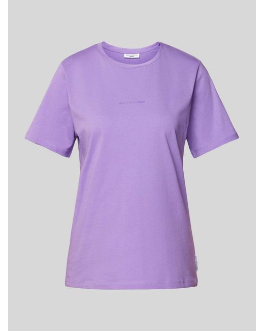 Marc O' Polo Purple T-Shirt mit Label-Print