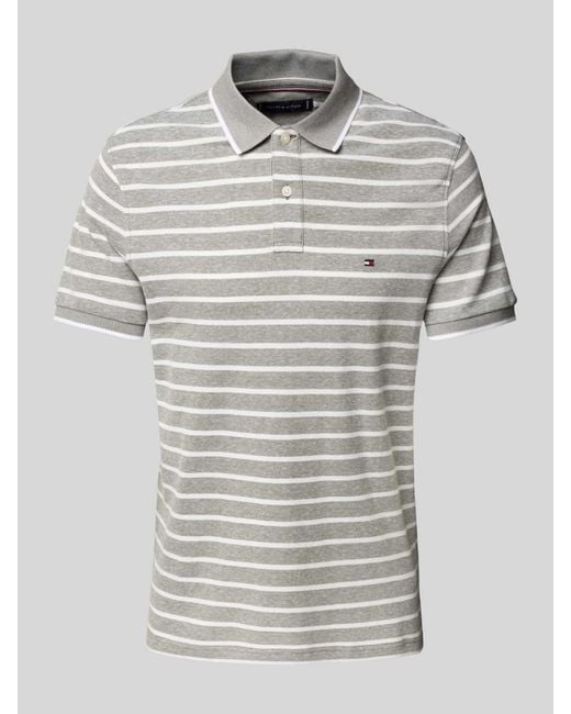 Tommy Hilfiger Regular Fit Poloshirt Van Een Mix Van Katoen En Linnen in het Gray voor heren