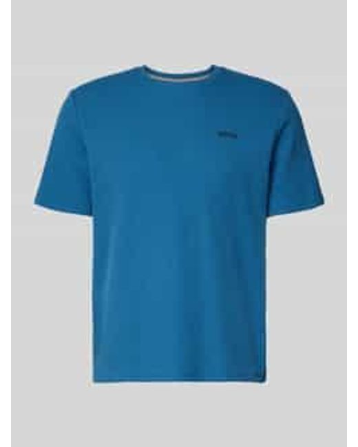 Boss Regular Fit Pyjama-Top Van Katoenmix Model 'Waffle' in het Blue voor heren