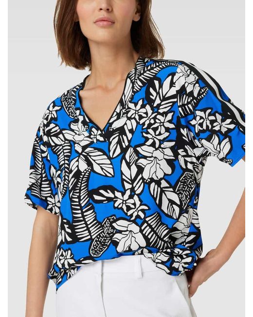 Marc Cain Blue Bluse mit Allover-Muster