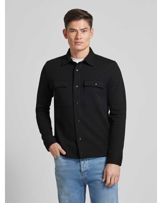 SELECTED Hemdjacke mit Brusttaschen Modell 'JACKIE' in Black für Herren