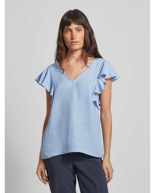Vero Moda Blue Bluse in Crinkle-Optik Modell 'MELONY'