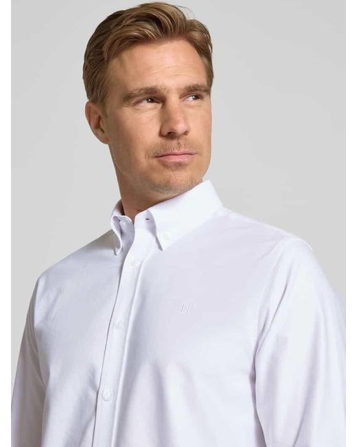 Les Deux Regular Fit Freizeithemd mit Button-Down-Kragen Modell 'Konrad' in White für Herren