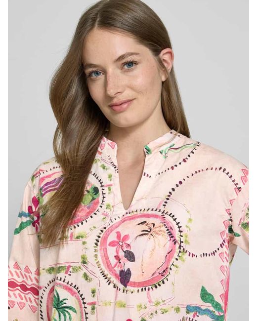 Emily Van Den Bergh Pink Relaxed Fit Bluse mit 3/4-Arm