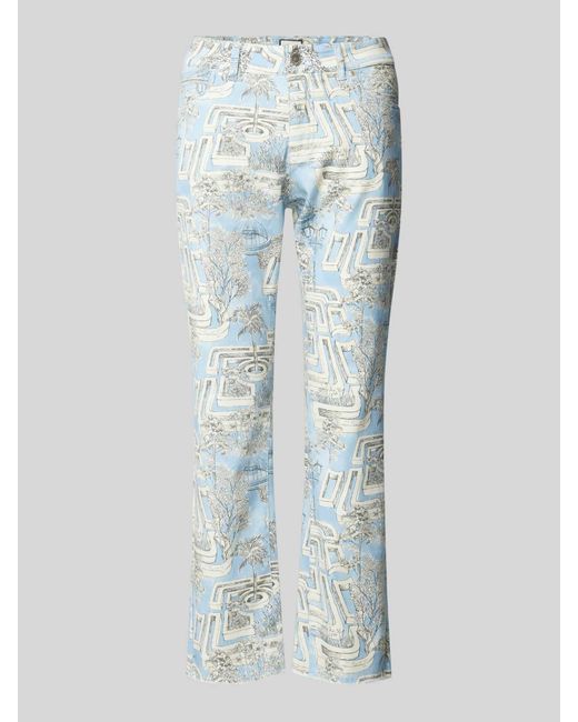 Seductive Blue Slim Fit Hose mit Allover-Print Modell 'CLAIRE'
