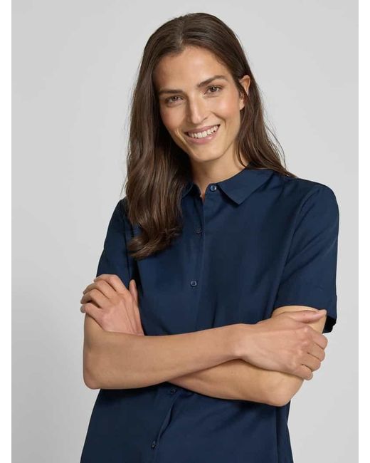 Tommy Hilfiger Blue Relaxed Fit Bluse mit kurzem Arm