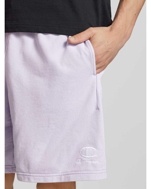 Champion Regular Fit Bermuda Met Labelstitching in het Purple voor heren