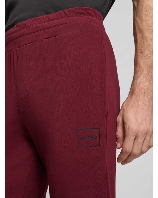 HUGO Comfort Fit Sweatpants Van Katoenmix, Model 'Laze' in het Red voor heren