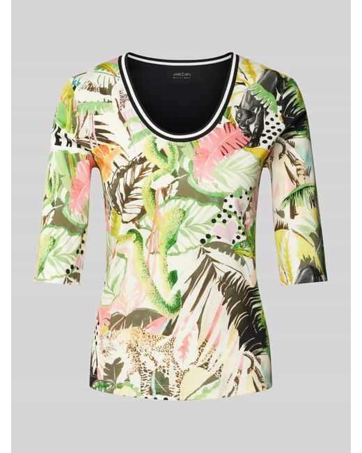 Marc Cain Multicolor T-Shirt mit U-Boot-Ausschnitt