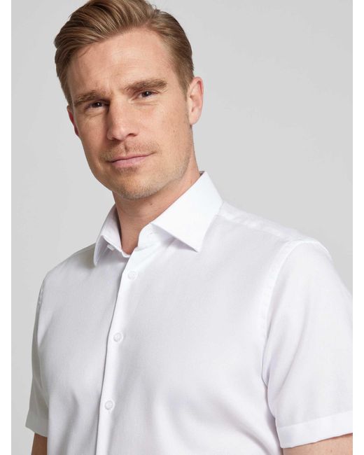 Christian Berg Men Regular Fit Zakelijk Overhemd Met 1/2-mouwen in het White voor heren