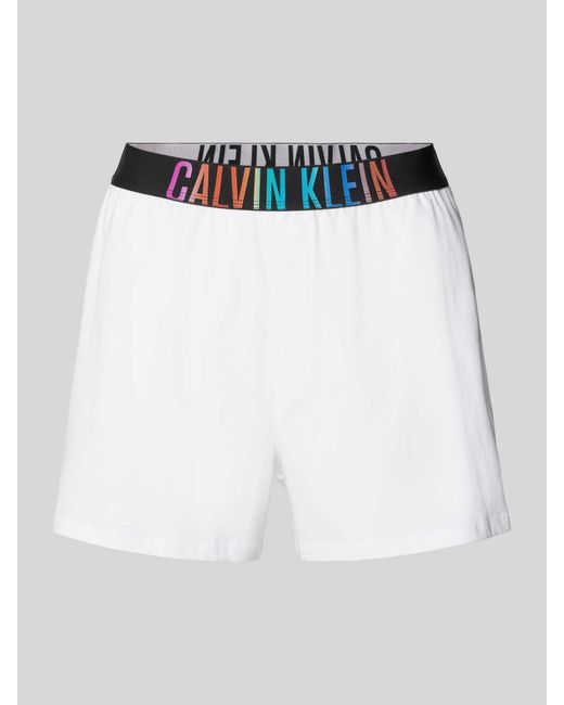 Calvin Klein Loose Fit Korte Broek Met Label in het White