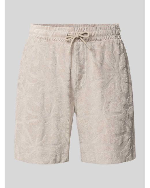 Boss Regular Fit Sweatshorts Van Katoenmix Model 'Se_Flower' in het Natural voor heren