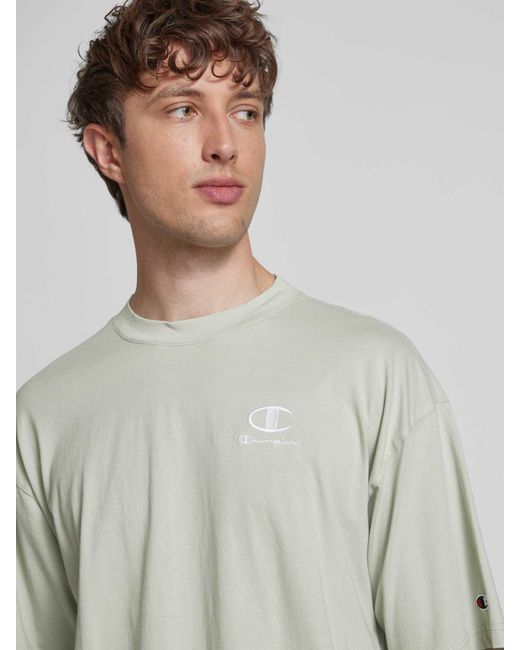 Champion Relaxed Fit T-Shirt Met Labelstitching in het Gray voor heren