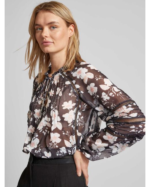 Guess Gray Bluse mit floralem Print Modell 'GILDA'