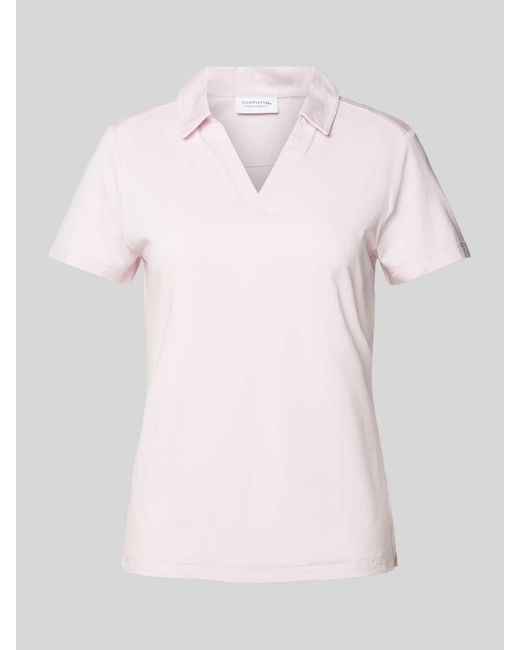 comma casual identity Pink T-Shirt mit Umlegekragen