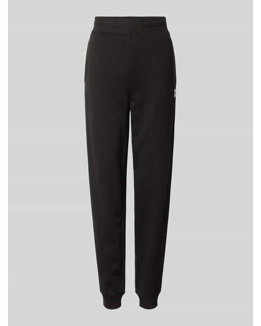 HUGO Regular Fit Sweatpants mit Label-Stitching Modell 'NELFINIA' in Black für Herren