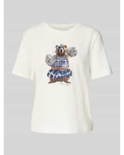 Marc Cain T-Shirt Met Motiefprint En Ronde Hals in het White