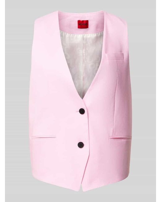 HUGO Pink Weste mit Brustleistentasche Modell 'Amonalie'