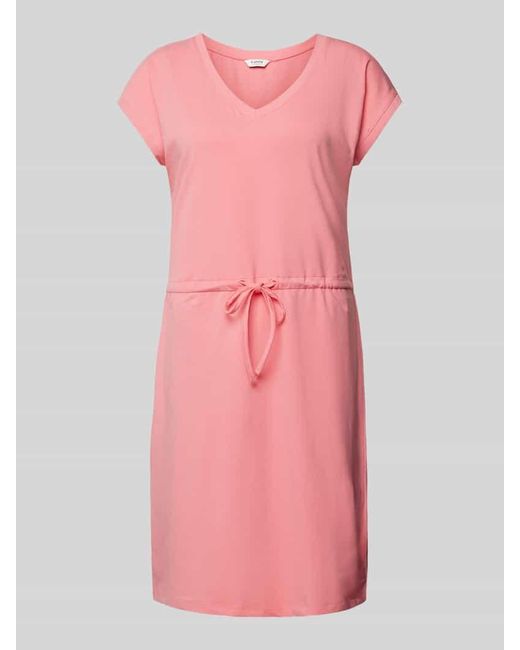 B.Young Pink Knielanges Kleid mit Tunnelzug Modell 'Pandinna'