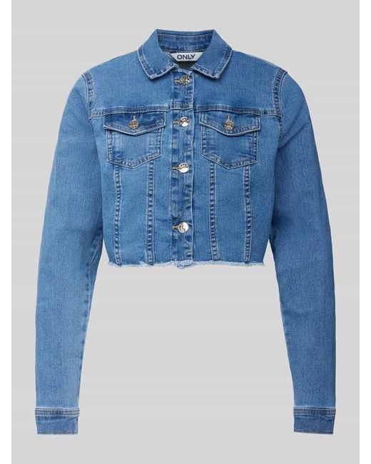 ONLY Blue Regular Fit Jeansjacke aus Baumwoll-Mix Modell 'WONDER'