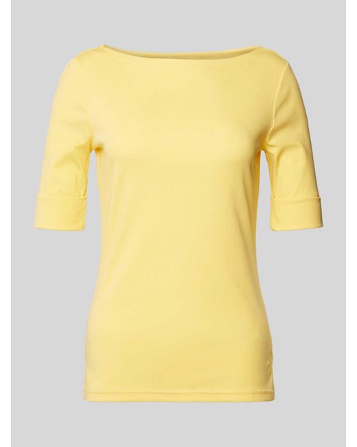 Lauren by Ralph Lauren Yellow T-Shirt mit U-Boot-Ausschnitt Modell 'JUDY'