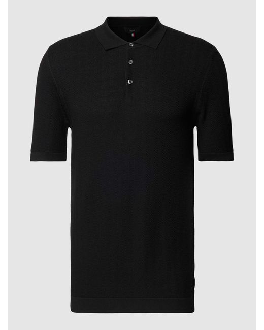 Cinque Slim Fit Poloshirt Met Structuurmotief in het Black voor heren