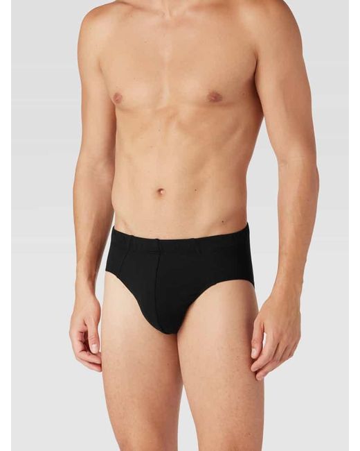 Schiesser Slip Mit Elastischem Bund Modell 'Supermini' Im 3Er-Pack in Black für Herren
